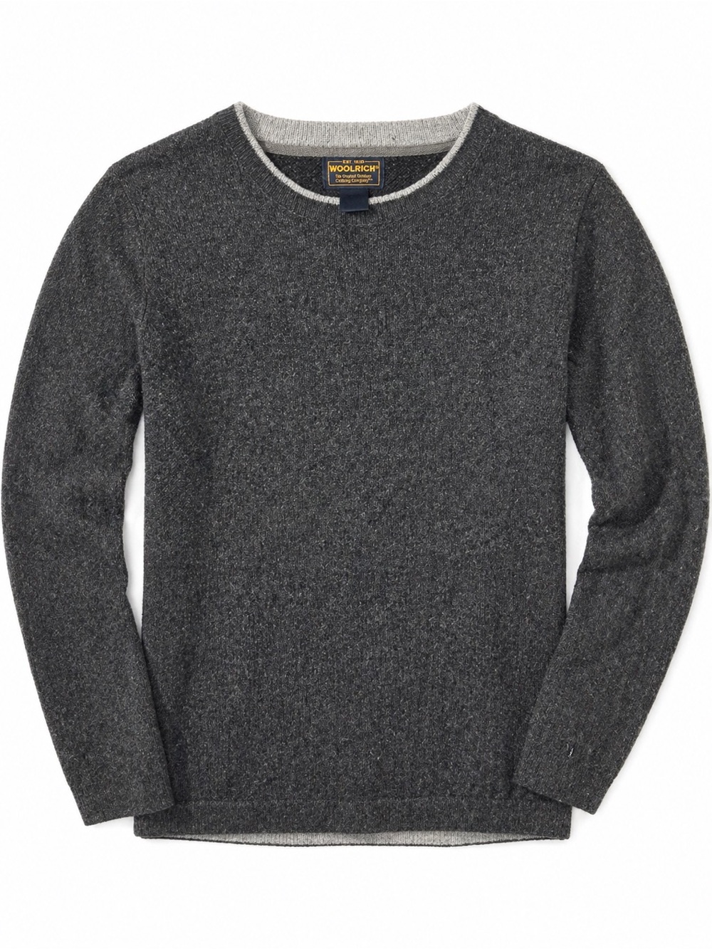 Woolrich Wool Sweater Mens Large Gray Crewneck Outdoor Knit USA Classic